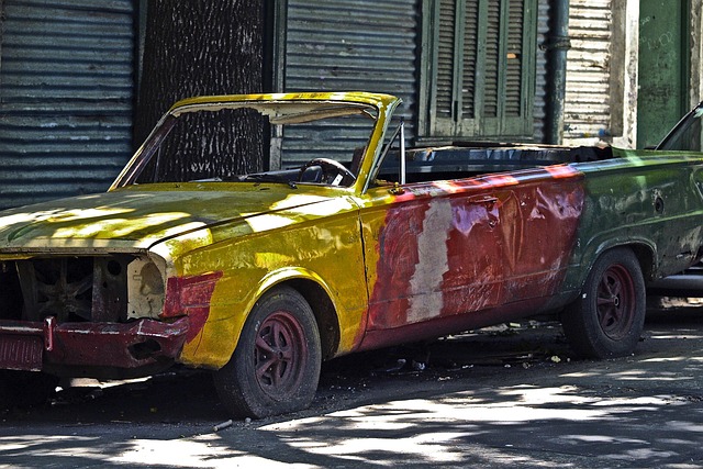 damaged car bumper