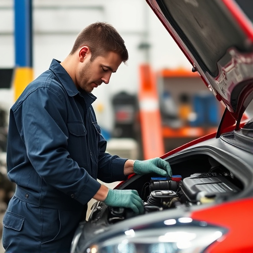 auto technician working