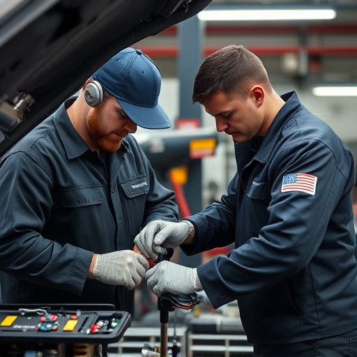 auto technician working