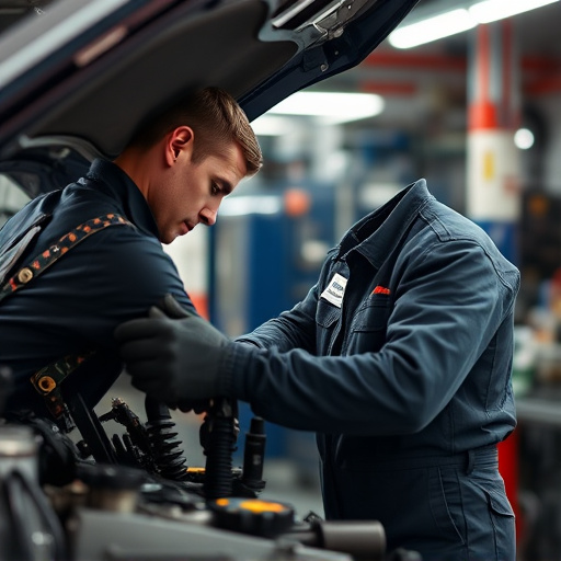 auto technician working