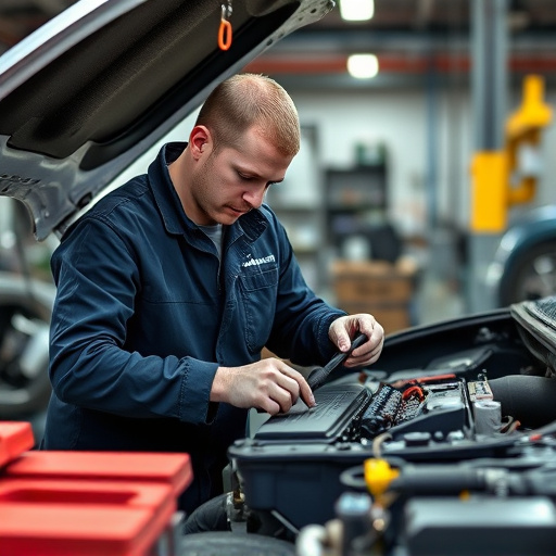 auto technician working