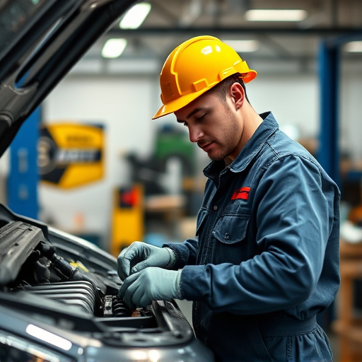 auto technician working