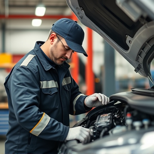 auto technician working