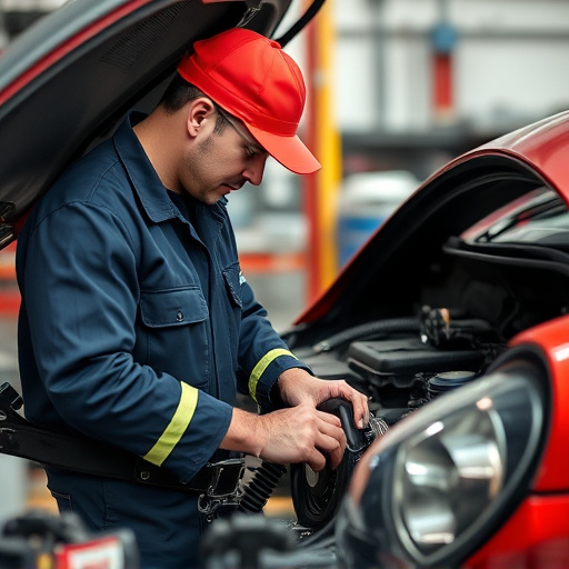 auto technician working