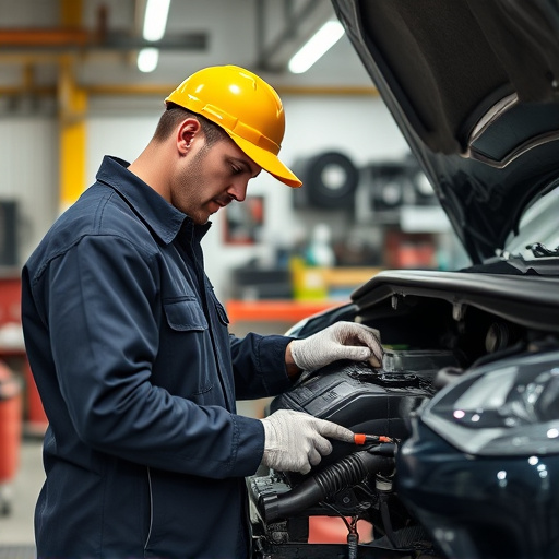 auto technician working