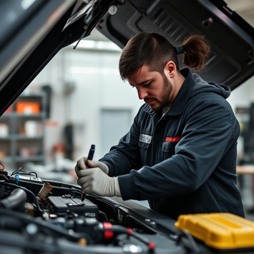 auto technician working
