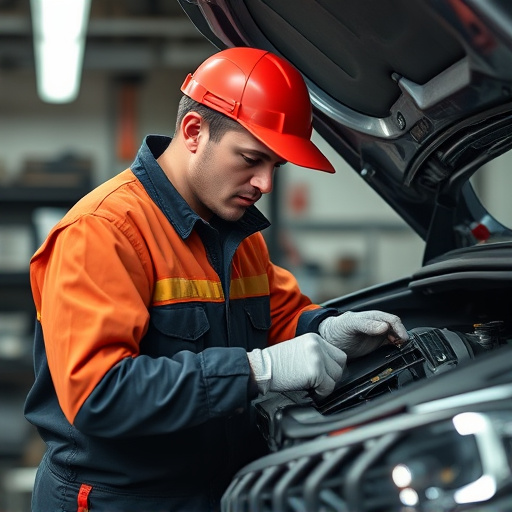 auto technician working