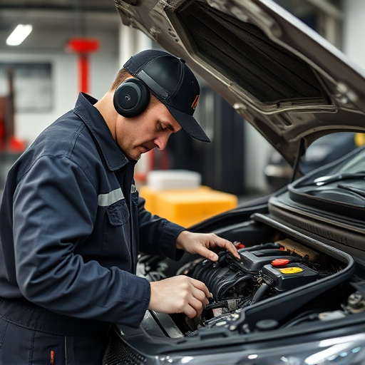 auto technician working