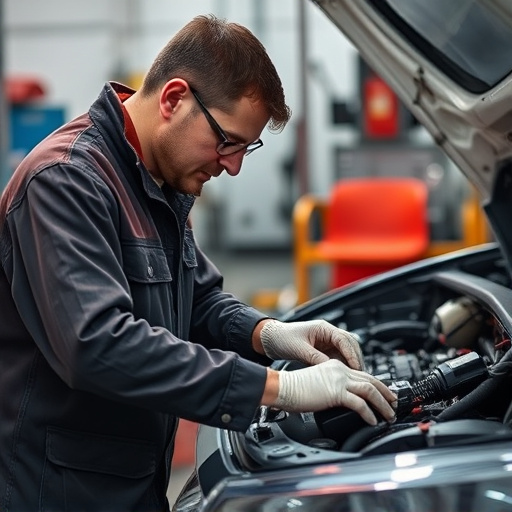 auto technician working