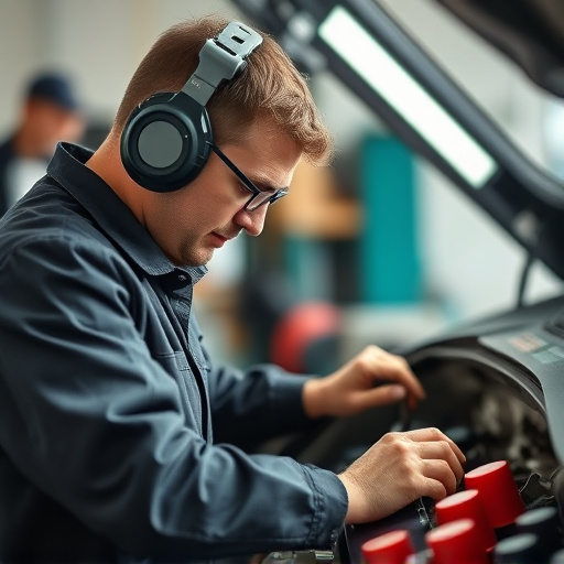 auto technician working