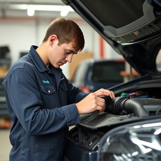 auto technician working