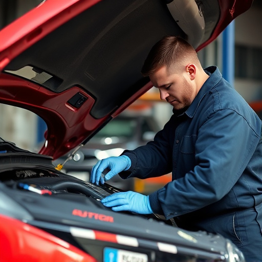 auto technician working