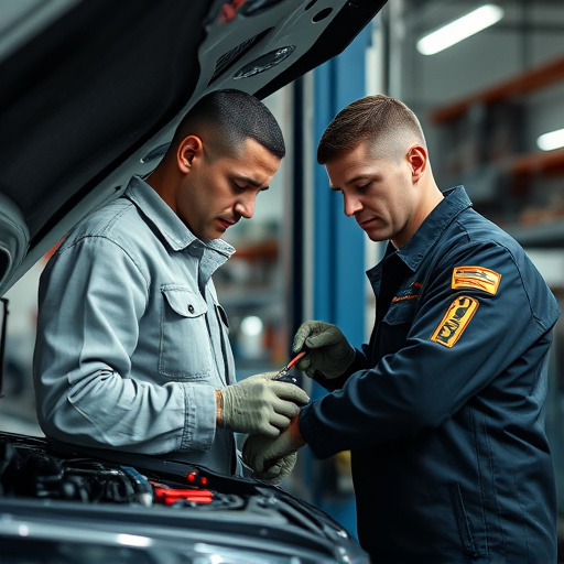 auto technician working