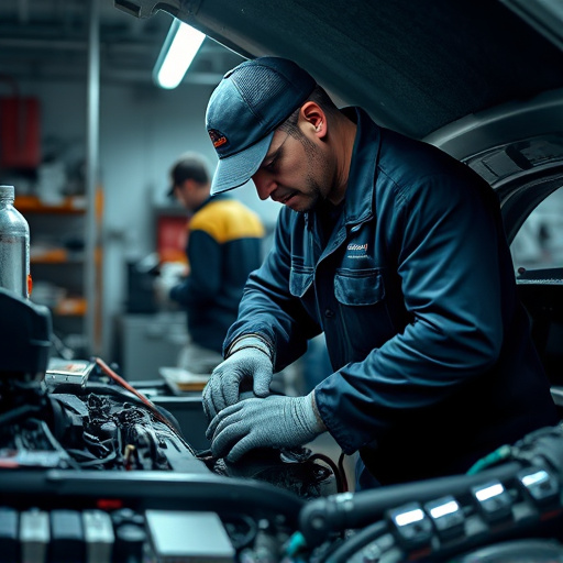 auto technician working