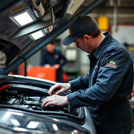auto technician working