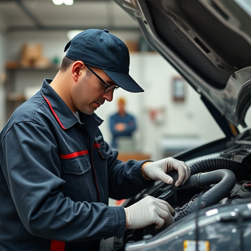 auto technician working
