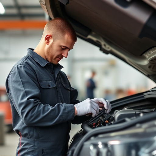 auto technician working
