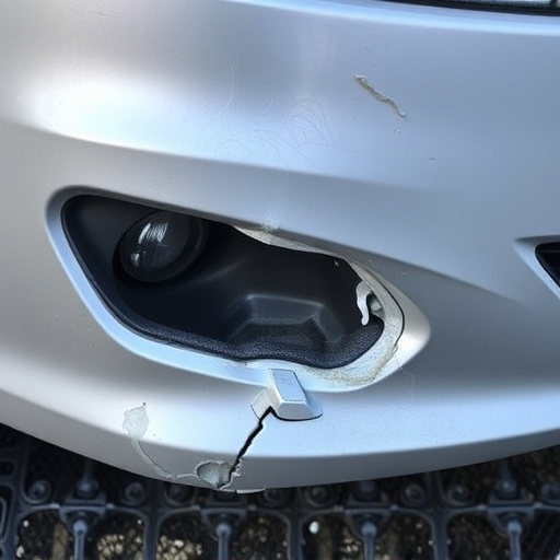 damaged car bumper