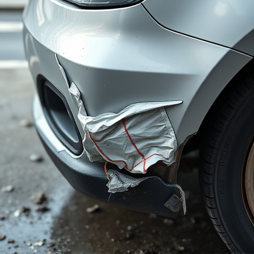 damaged car bumper