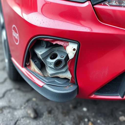 damaged car bumper