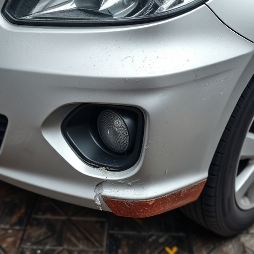 damaged car bumper