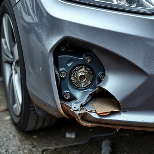 damaged car bumper