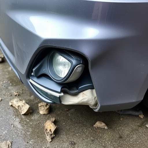 damaged car bumper