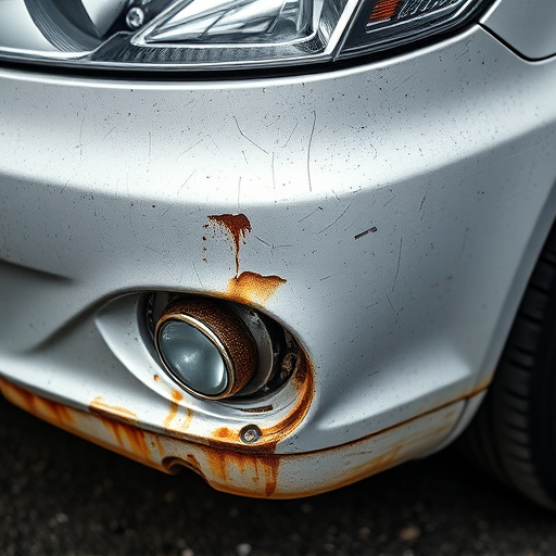 damaged car bumper