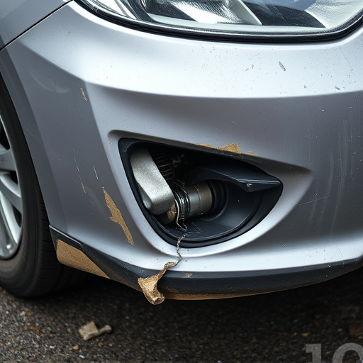 damaged car bumper