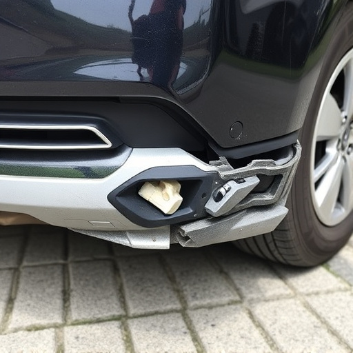 damaged car bumper
