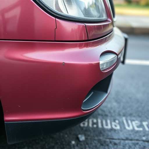 damaged car bumper
