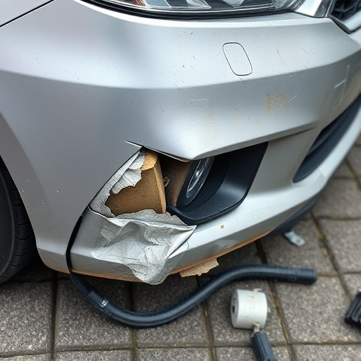 damaged car bumper