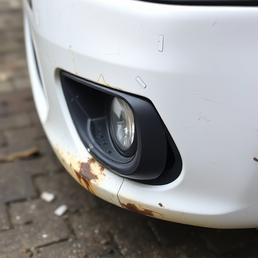 damaged car bumper