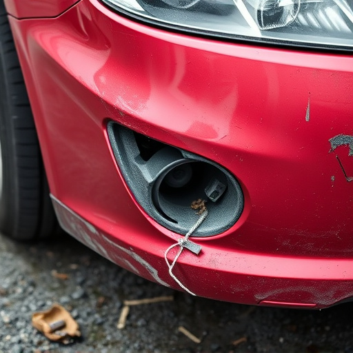 damaged car bumper