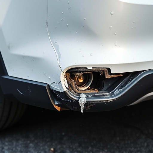 damaged car bumper