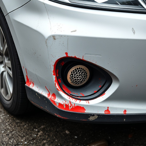 damaged car bumper