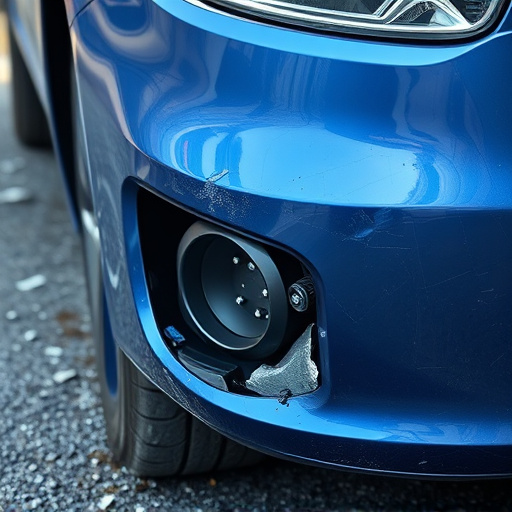 damaged car bumper