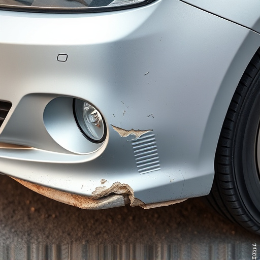damaged car bumper