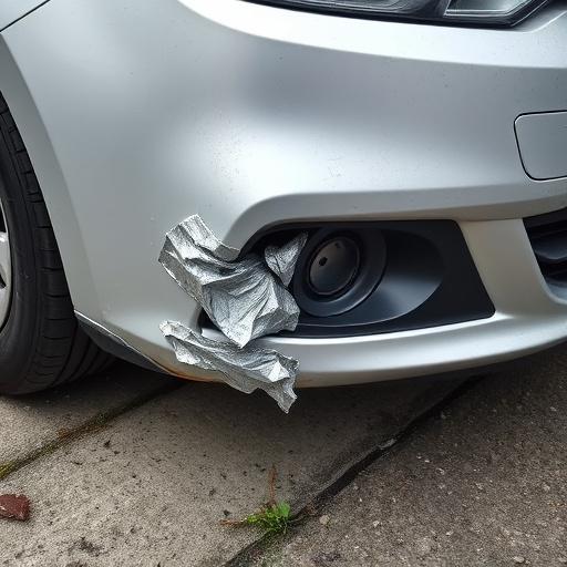 damaged car bumper