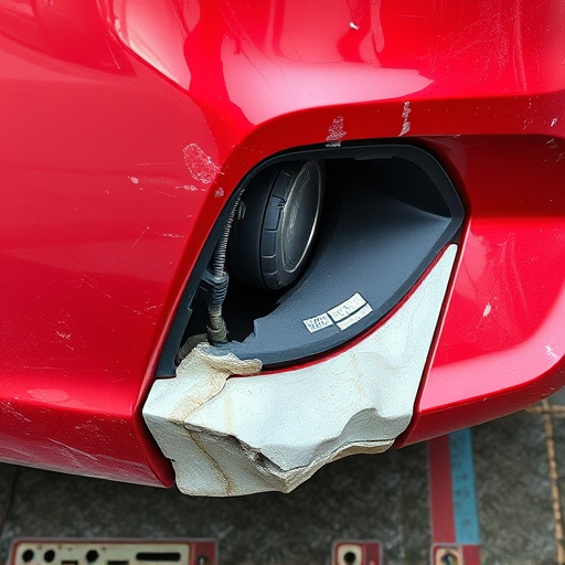 damaged car bumper