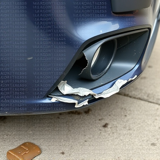 damaged car bumper