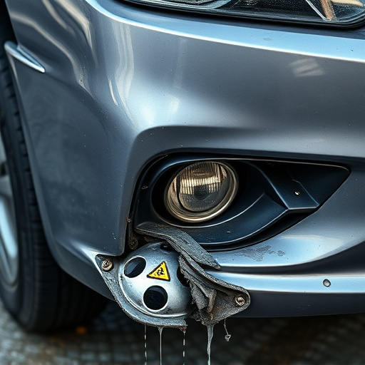 damaged car bumper