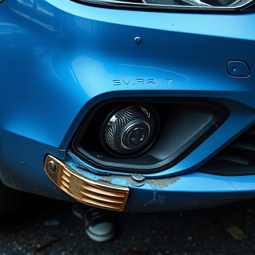 damaged car bumper