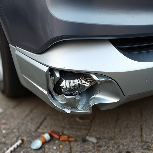 damaged car bumper