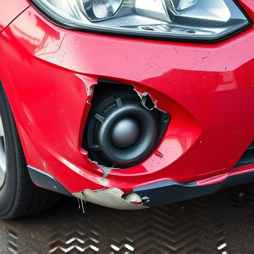damaged car bumper