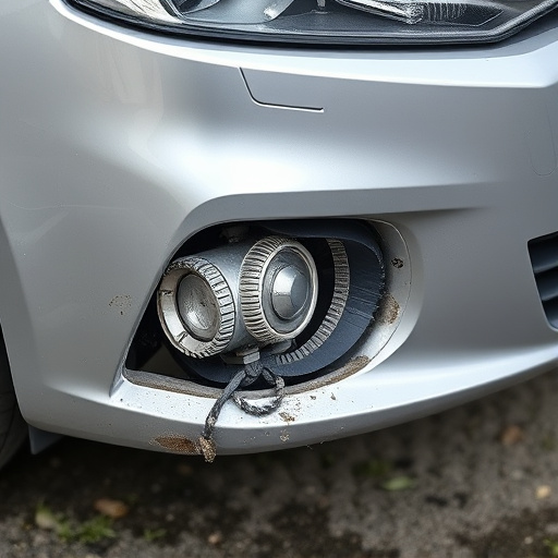 damaged car bumper