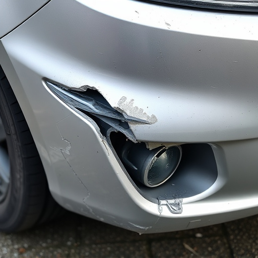 damaged car bumper