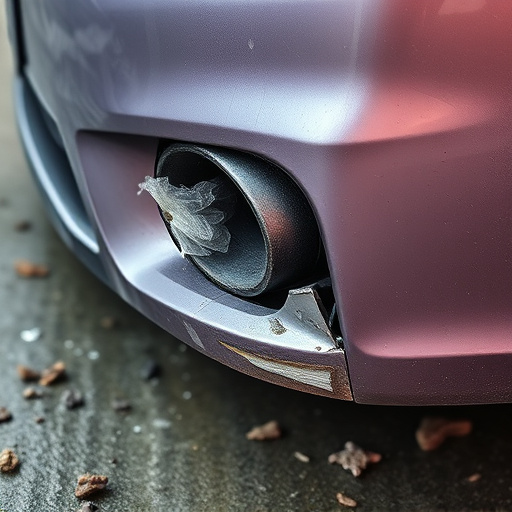 damaged car bumper