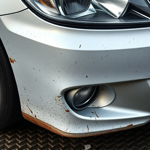 damaged car bumper