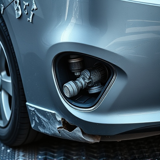 damaged car bumper
